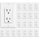 BESTTEN 20 Pack 15 Amp Decorator Wall Receptacle Outlet, Non-Tamper-Resistant, Wallplate Included, 15A/125V/1875W, UL Listed, White