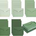 100 Pcs Stationery Lined Stationery Paper and Envelopes Set Includes 50 Letter Writing Paper and 50 Envelope for Office, 5.5 x 8.25 Inch(Sage Green)