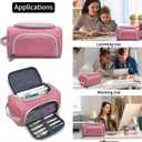 XQXA Extra Large Capacity Pencil Case Organizer, Multifunctional Pencil Pouch with Compartmens, Travel Simple Stationery Bag, Nylon Pencil Bag for Adults (Pink)