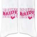 Pink Heart Bride Socks Collection  Bride & Team Bride Embroidered Wedding Socks for Women, Bachelorette Party Gifts