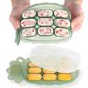 Haakaa Silicone Nibble Freezer Tray -Breastmilk Teething Popsicle Mold - Baby Fruit Food Feeder Teether Tray - Baby Food Maker - Ice Cube Tray - 4 Months+ Babies - BPA Free Silicone -Green