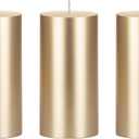 Mega Candles 3 pcs Unscented Solid Gold Pillar Candles, Hand Poured Premium Wax Candle 3 Inch x 6 Inch, Home Dcor, Spas, Weddings, Occasions, Party, Centerpieces, Holidays, Vigils, Prayers