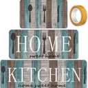 Bencailor 3 Pieces Kitchen Rugs Set Non Slip Washable Kitchen Mats Farmhouse Welcome Door Mat Floor Rugs Absorbent for Home Laundry Living Room and Hallway,3 Sizes (Sweet Home)