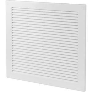 12 x 12 Inch [Frame Dimensions] White Air Vent Cover – Plastic Square Air Vent Grill Cover for Wall or Ceiling – Built-in Mesh Screen/HVAC Return Air Register – Modern Louvered Design