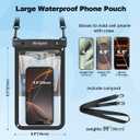 Rynapac [Up to 10" Large Waterproof Phone Pouch - 2 Pack IPX8 Waterproof Phone Case for iPhone 17 16 15 Pro Max Galaxy S26 Ultra, Touchscreen & Underwater Photography, Beach Cruise Travel Essentials