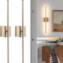 Battery Operated Wall Sconces set of 2, 11000mAh Rechargeable Brushed Bronze Wireless Wall Lights, 350°Rotate Dimmable Wall Lamp with Remote, 3 Color Temperatures, for Bedroom, Living Room, Hallway, 2 Pack