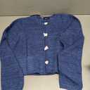 ZANZEA Knit Cardigan Sweater Casual Long Sleeve Open Front Button Down Pockets Lady Jackets 2024 Fall Fashion Outwear, Royal, XL