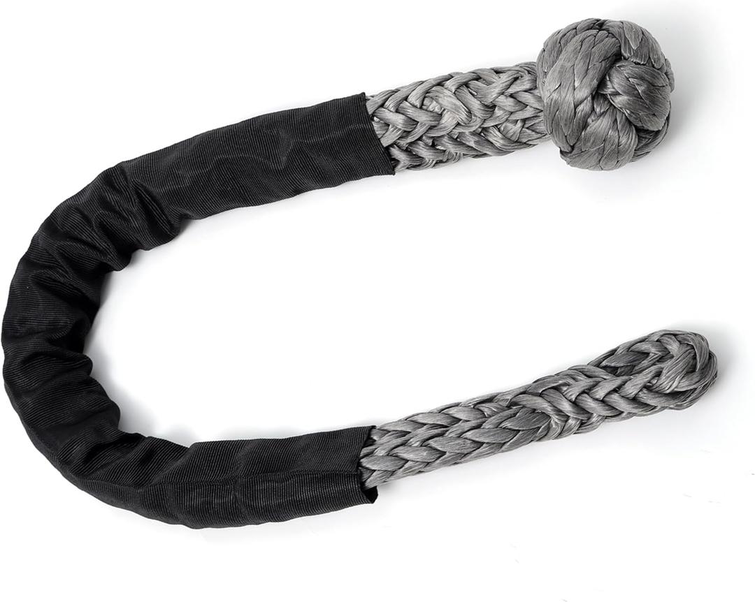 Synthetic Soft Shackle 1 X 47 (121250 lbs Breaking Strength) Extra Large Long UHMWPE Rope Shackle for Heavy Duty Truck Off-Road Recovery (Gray, 1-Pack)