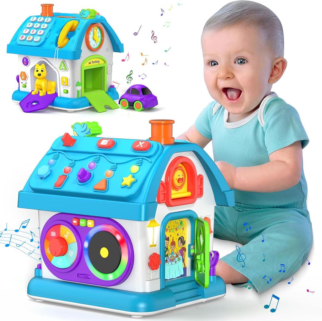 14-in-1 Montessori Toys for 1 Year Old Boy Gifts, Musical Educational Baby Toy 12-18 Month, First Birthday Gift for One Year Old Boy Girl, 1st Present for Toddler 1-2 Age (Blue)