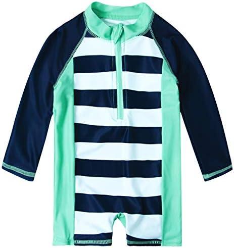 uideazone Baby Toddler Boys Zipper Rash Guard Swimsuit UPF 50+ One Piece Beach Swimwear Bathing Suits, Size: 6-12 Months
