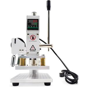 Upgraded Hot Foil Stamping Machine 5x7cm 110V Digital Embossing Machine Manual Tipper Stamper for Leather PU Paper Logo Embossing 1.97"x2.76"