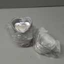 Honeydak 50 Pcs Heart Shaped Cake Pans for Baking with Lids 3.4 oz / 100ML Valentine's Aluminum Foil Cupcake Cups Mini Heart Cake Liners Disposable Baking Tins for Wedding Anniversary Dessert