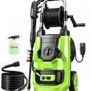 Electric Pressure Washer 5000 PSI Power Washer with Pressure Control & GFCI | Portable Pressure Washer with 35FT GFCI Cord, 20ft Hose, 4 Nozzles and 500ml Foam Cannon, Powerwashers for Home, Car, Green