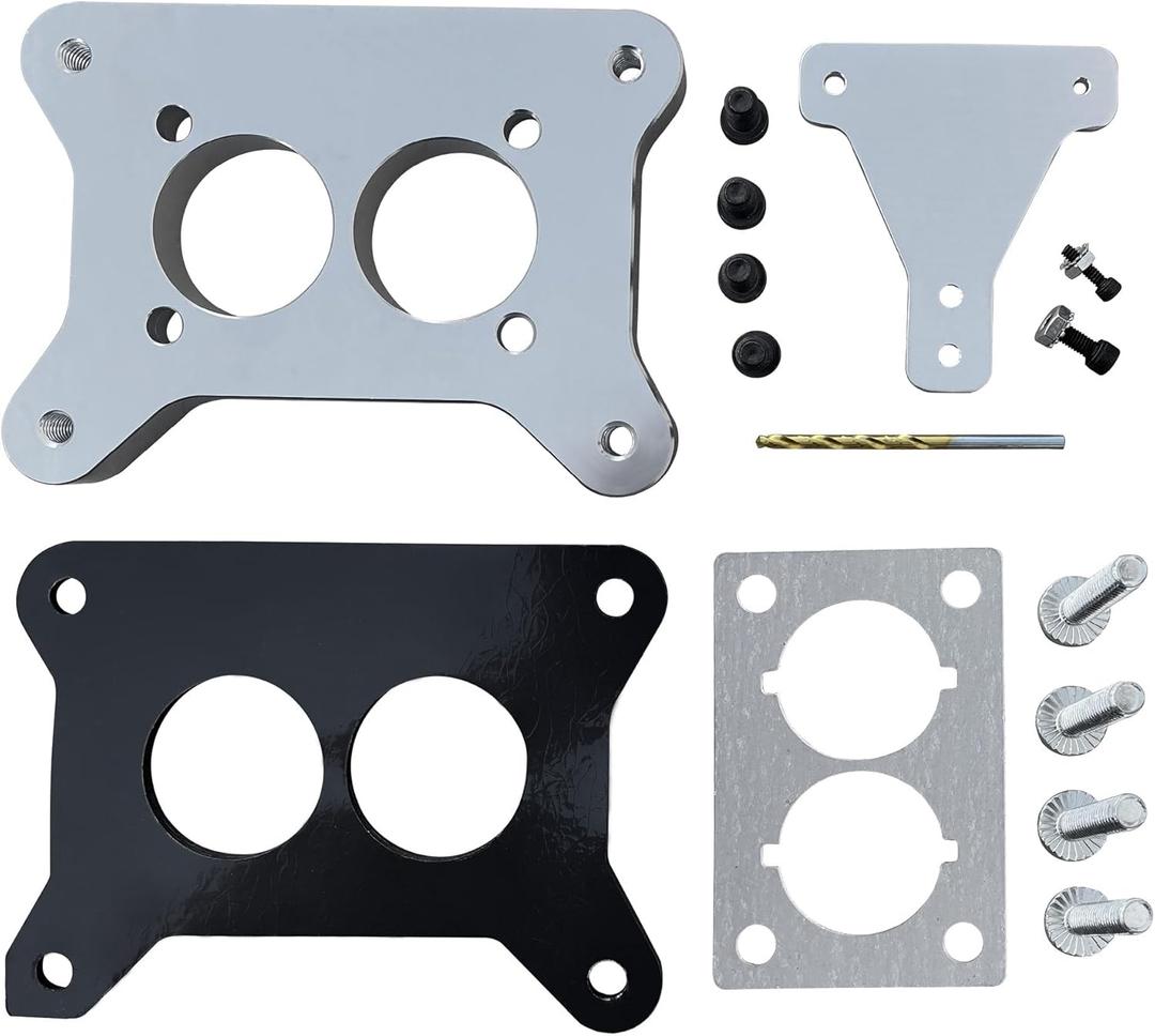 Carburetor Carb Adapter Plate with Throttle Linkage Compatible with Jeep AMC CJ 258 6cyl 4.2L BBD Carter to Ford Motorcraft 2100 2150 Swap