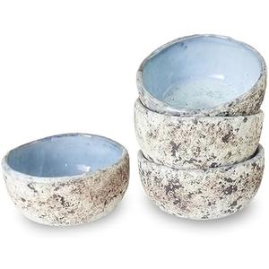 roro 3.5 Inch Handmade Coral Stoneware Sauce Bowls - Set of 2 Coastal-Inspired Ceramic Dipping Bowls, Rustic Small Serving Bowls for Condiments, Appetizers, and Sauces 2 Are Broken
