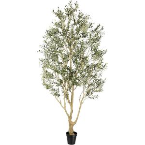 Realead Tall Faux Olive Tree 10ft with with Thick Trunk & Realistic Leaves