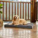 LE SURE Outdoor Waterproof Dog Bed for Extra Large Dogs, Orthopedic Egg Crate Foam Pet Bed with Oxford Fabric Surface and Removable and Durable Cover, Machine Washable, 44''x32'', Grey XL