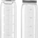 30oz Sport Water Bottle with Time Markers, Large Durable Gym Plastic Bottle Tritan BPA Free for Fitness, School, Outdoor Enthusiasts, Leakproof Clear (Pack of 1)