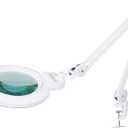 Neatfi XL Bifocal LED Magnifying Lamp, 7-Inch Acrylic Lens, 5D/20D Magnification, Hands-Free, Dimmable, 84 SMD LED, Adjustable Arm for Crafts, Reading, Close Work (White, with Clamp)
