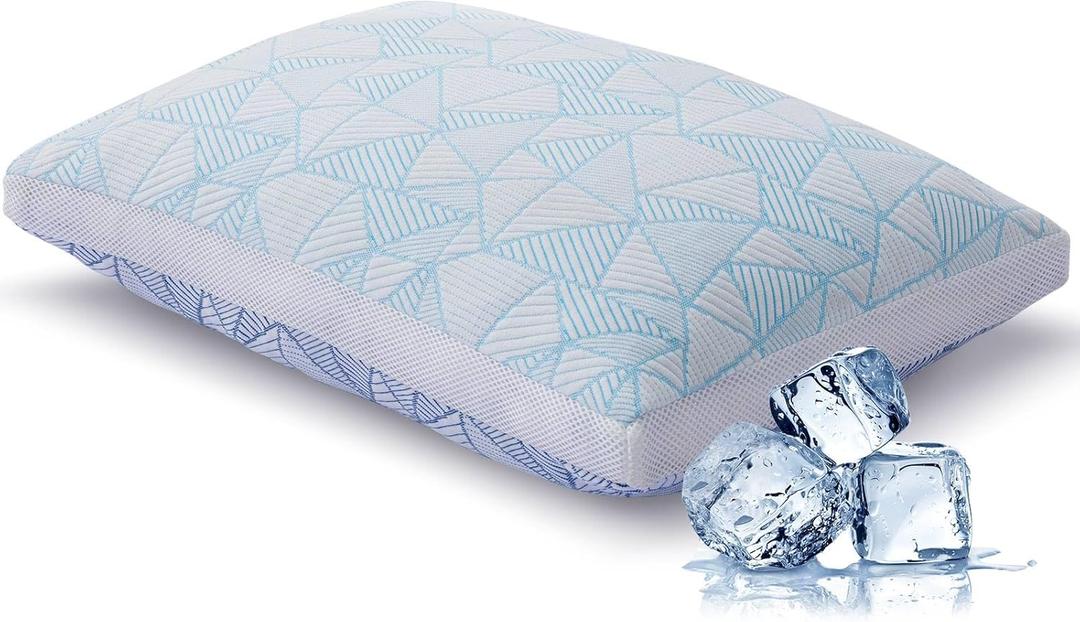 Sylvaris Shredded Memory Foam Cooling Soft Bamboo Viscose Pillow Queen Size, Adjustable Hypoallergenic Hotel Quality Bed Pillow for Side, Stomach or Back Sleeper, Oeko-TEX Certified (Queen (Pack of 1))