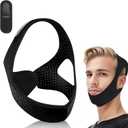 Chin Strap for Sleeping, Comfortable Anti Snoring Devices, Adjustable Breathable Chin Strap for CPAP Users for Men and Women, Simple and Effective Snoring Solution - Black