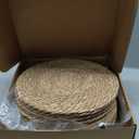 13 Inch Round Woven Plate Placemats Set of 15, Farmhouse Rustic Straw Braided Chargers Place Mats, TwinnekYR Large Boho Cattail Weave Table Mats, for Dining Plates Table Decor Home Wedding Party