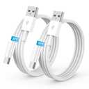 2Pack 3FT USB A to USB C Cable for iPhone 17 16 15 Charger Cord, for Apple 17 16 15/Pro/Pro Max/Plus Type C Cord, for iPad Pro 12.9/11, Air 5th/4th Gen, Car Charger Carplay Charging Cable (White)