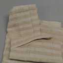 jinchan Striped Linen Kitchen Curtains 20 Inches Length Tier Curtains Farmhouse Modern Cafe Small Window Treatments Airy Light Filtering Rod Pocket for Living Room Bathroom 2 Panels 