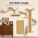 FUKUMARU Cat Wall Shelves, 4 in 1 Set, Beige
Stable Wooden Wall-Mounted Furniture Set, Climbing Tree with Hammock, Bed, Perch and Scratching Mat