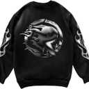 SOLY HUX Men's Graphic Sweatshirt Crewneck Long Sleeve Casual Pullover Tops Streetwear (Medium)