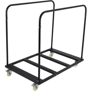 Folding Table Cart, 1800 LBS Heavy Duty Table Trolley with 5" Swivel Wheels, Black Desk Trolley for Garage, Home, Warehouse, Party Event Hotel Furniture 10 Table Capacity