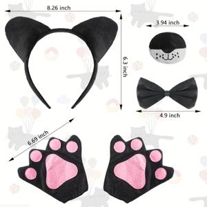 Animal Ears Headband Lace Hairband with Bowknot Halloween Costume for Girls Women