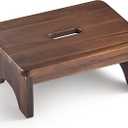 Wooden Step Stool, 3.5'' One Step Stool for Adults, Wooden Bedside Step with 550 Lbs Load Capacity, Heavy Duty/Portable/Nonslip/Durable Construction for Bedroom/Kitchen