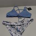 ZAFUL Women's Tie Back Padded High Cut Bralette Bikini Set Two Piece Swimsuit L