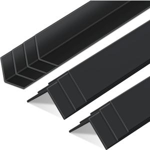 Sasylvia 10 Pcs Wall Corner Protector Guards, Avoid Scratching Scuffs, 1-1/8 x 36 Inches Vinyl Corner Trim Molding, Ease Install & Cleaning for Door Countertop Furniture Cabinet Protection, Black