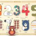 Puzzles for Toddlers 2-4, Wooden Puzzle for Toddlers, Wood Peg Puzzle for Preschool Kids, Number Learning Puzzles Baby Board Toys, 1 2 3 Shape Knob Puzzle for Girls Boys 18Months and Up