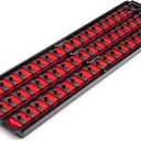 TEKTON 1/4 Inch Drive 3-Rail Socket Organizer Set, Red (60-Tool) | OST07160 | Made in USA