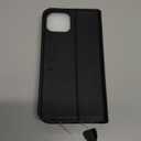 SHIELDON Case for iPhone 14 6.1", Genuine Leather Wallet Folio Case [Magnetic Closure] [RFID Blocking Card Slots] [Kickstand] Full Protection Cover Compatible with iPhone 14 2022 - Black