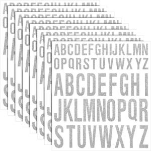 8 Sheet Graduation Cap Decorations, Glitter Letter Stickers Alphabet Stickers Self Adhesive Stick on Letters for Grad Class of 2025 DIY Crafts Classroom(2 Inch, 3 Inch,Glitter Silver)