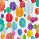 DYNH Colorful Polka Dot Camper RV Shower Curtain for Travel Trailer Bathroom, Kids Camping Small Narrow Shorter Fabric Shower Curtains Set, Happy Camp Outdoor Decor Accessories with Hooks 47X64 (Blue)