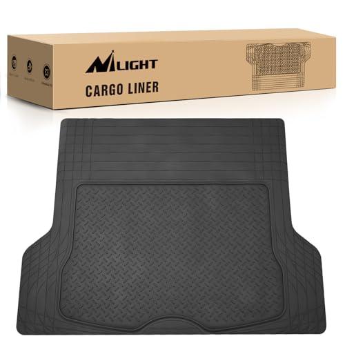 Nilight Rubber Cargo Mats for Cars Trucks SUVs, Universal Trim to fit for Most Vehicles, All Weather Protection Heavy Duty Cargo Liners