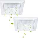 Baquler 2 Pcs 9.6 x 9.6'' Exhaust Bathroom Fan Cover with Springs Square Ceiling or Wall Mounted Ceiling Grill Vent Fan Fits Models 663 670 671 675 688 689 Ventilation Cover Replacement Accessories