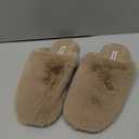 Densely Long-haired Ladys Comfy Fuzzy Memory Foam Scuff Womens Warm Plush Closed-Toe Comfortable Slippers (9-10, Mocha)