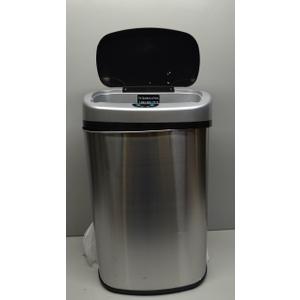 iTouchless SensorCan 13 Gallon Kitchen Trash Can with Lid & Odor Filter  Motion Sensor Stainless Steel Garbage Bin for Home, Office, or Garage  Slim Oval Shape, Large Capacity Design