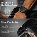ULTIMAL Ultrawide for Apple Watch Band Ultra/Ultra2 49mm 46mm 45mm 44mm Ultra wide Sport Nylon Band for iWatch Series 10/9/8/7/6/5/4/SE/SE2 for Men Hollow Out Breathable watch band (Black USA Flag)