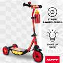 Huffy Toddler 3-Wheel Scooter for Kids, Multiple Colors & Licensed Character Graphics, Ages 3+, Durable Steel Frame, Wide Non-Slip Deck, Stable Lean-to-Steer Design, Light-Up Options, Girls/Boys