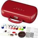 Red Sewing Project Kit, Travel Family Sewing Supplies Repair Kit Portable Small Traveler Sewing Kit Sewing Thread Accessories DIY Sewing Supplies Organizer (Red)