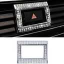 Bling Hazard Warning Button Cover Sticker Compatible with Honda 10th gen Honda Civic/Accord (2018-2022) Zinc Alloy Crystal Warning Light Decal