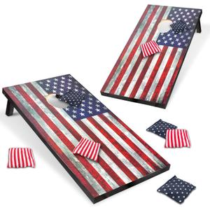 Cornhole Board Set 4x2 Regulation Size Cornhole Set with Carrying Bags & 8 Bean Bags Corn Hole Boards Bean Toss Game for Adults Family Outdoor Lawn Outside Backyard Games