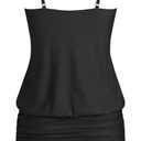 ZAFUL Women Swimdress with Bikini Briefs 2 Piece Tankini Swimsuits Ruched Bathing Suits (XXL)